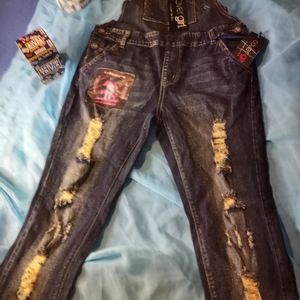 Dark blue cut up jean jumper